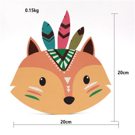 Eva2king Cartoon Wooden Animal Room Decoration Wall Mount Toys Baby Girl Room Decor Lovely Fox Baby Nursery Toys For Children - Image 8