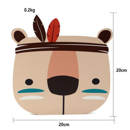 Eva2king Cartoon Wooden Animal Room Decoration Wall Mount Toys Baby Girl Room Decor Lovely Fox Baby Nursery Toys For Children - Image 7