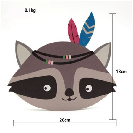 Eva2king Cartoon Wooden Animal Room Decoration Wall Mount Toys Baby Girl Room Decor Lovely Fox Baby Nursery Toys For Children - Image 10