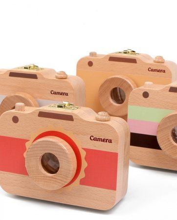 Wooden Children's Camera Toy Baby Teeth Box Baby Teeth Storage Box