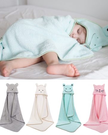 Baby Poncho Bath Towel  Toalla Velvet 90*90cm Fleece Hood Infant Towels Blanket Newborn Baby Hooded Towel Infant Babies Spa